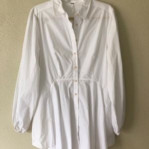 Free People crisp white cotton mini dress.
